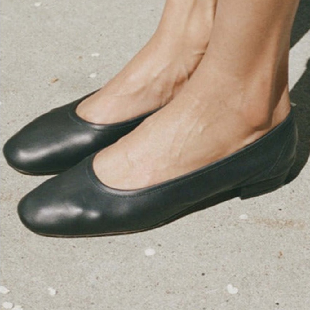 Maryam Nassir Zadeh Black Leather Flats